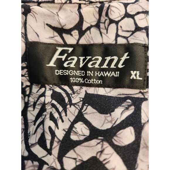 Favant Short Sleeve Dusky Purple Black Made in Hawaii XL Luau Hawaiian Aloha - Picture 5 of 5